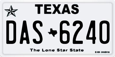 TX license plate DAS6240