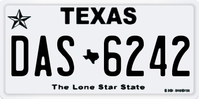 TX license plate DAS6242