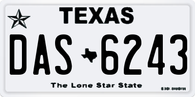 TX license plate DAS6243