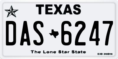 TX license plate DAS6247