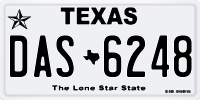 TX license plate DAS6248