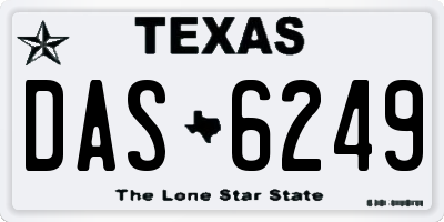 TX license plate DAS6249