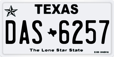 TX license plate DAS6257
