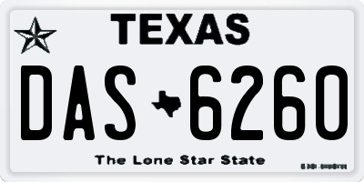 TX license plate DAS6260