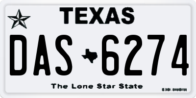 TX license plate DAS6274