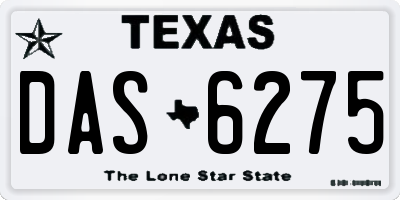 TX license plate DAS6275