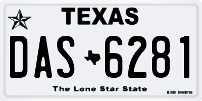 TX license plate DAS6281