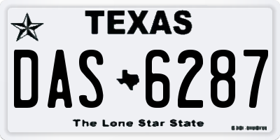 TX license plate DAS6287