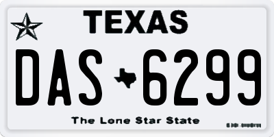 TX license plate DAS6299