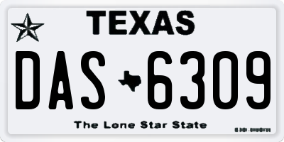 TX license plate DAS6309