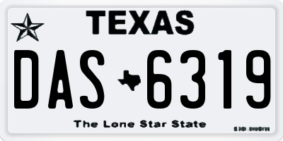 TX license plate DAS6319