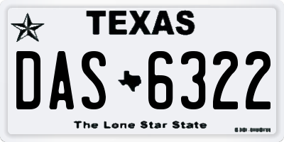 TX license plate DAS6322