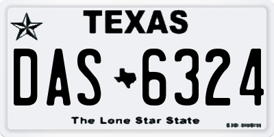 TX license plate DAS6324