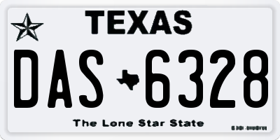 TX license plate DAS6328