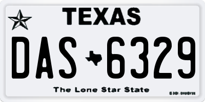 TX license plate DAS6329