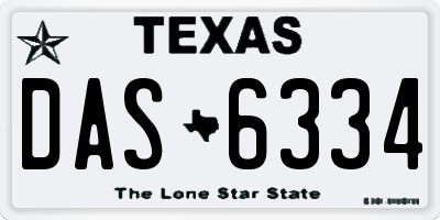 TX license plate DAS6334