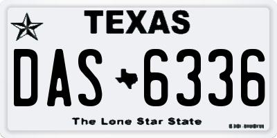TX license plate DAS6336
