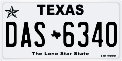 TX license plate DAS6340