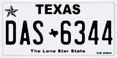 TX license plate DAS6344