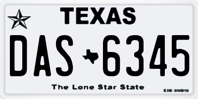 TX license plate DAS6345
