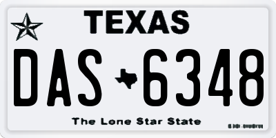 TX license plate DAS6348