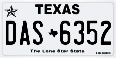 TX license plate DAS6352