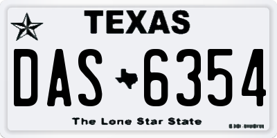 TX license plate DAS6354