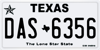TX license plate DAS6356