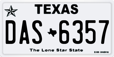 TX license plate DAS6357