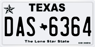 TX license plate DAS6364