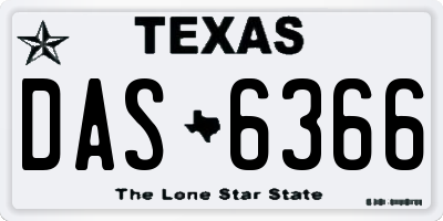 TX license plate DAS6366