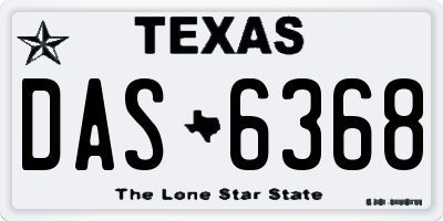 TX license plate DAS6368