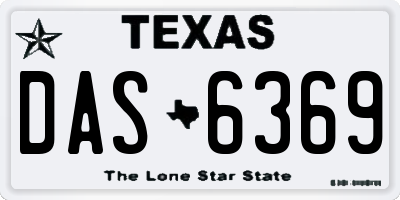 TX license plate DAS6369