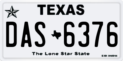 TX license plate DAS6376