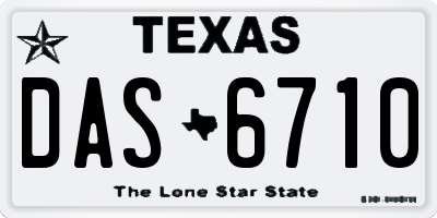 TX license plate DAS6710