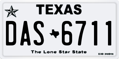 TX license plate DAS6711