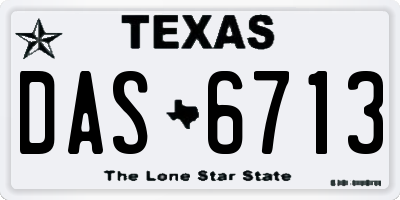 TX license plate DAS6713