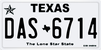 TX license plate DAS6714