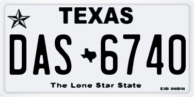 TX license plate DAS6740