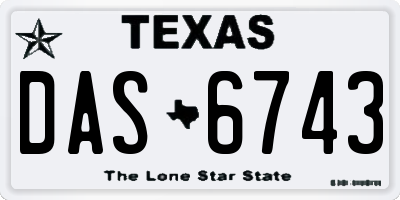 TX license plate DAS6743