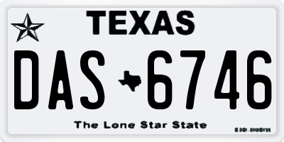 TX license plate DAS6746