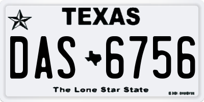 TX license plate DAS6756