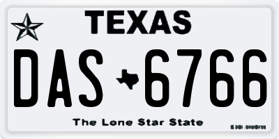 TX license plate DAS6766