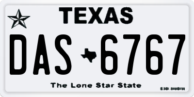 TX license plate DAS6767