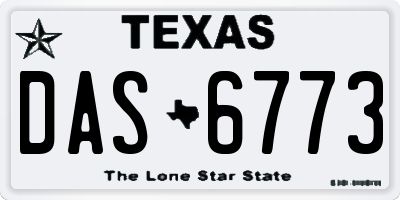 TX license plate DAS6773