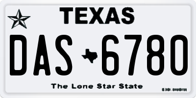 TX license plate DAS6780