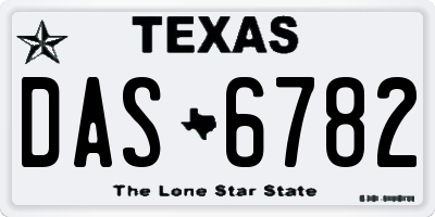 TX license plate DAS6782