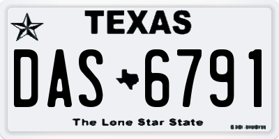TX license plate DAS6791