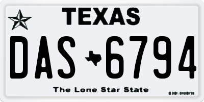 TX license plate DAS6794