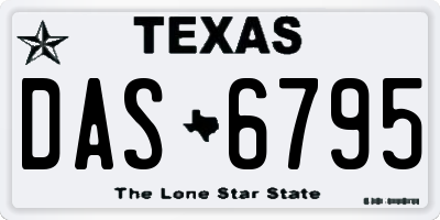 TX license plate DAS6795
